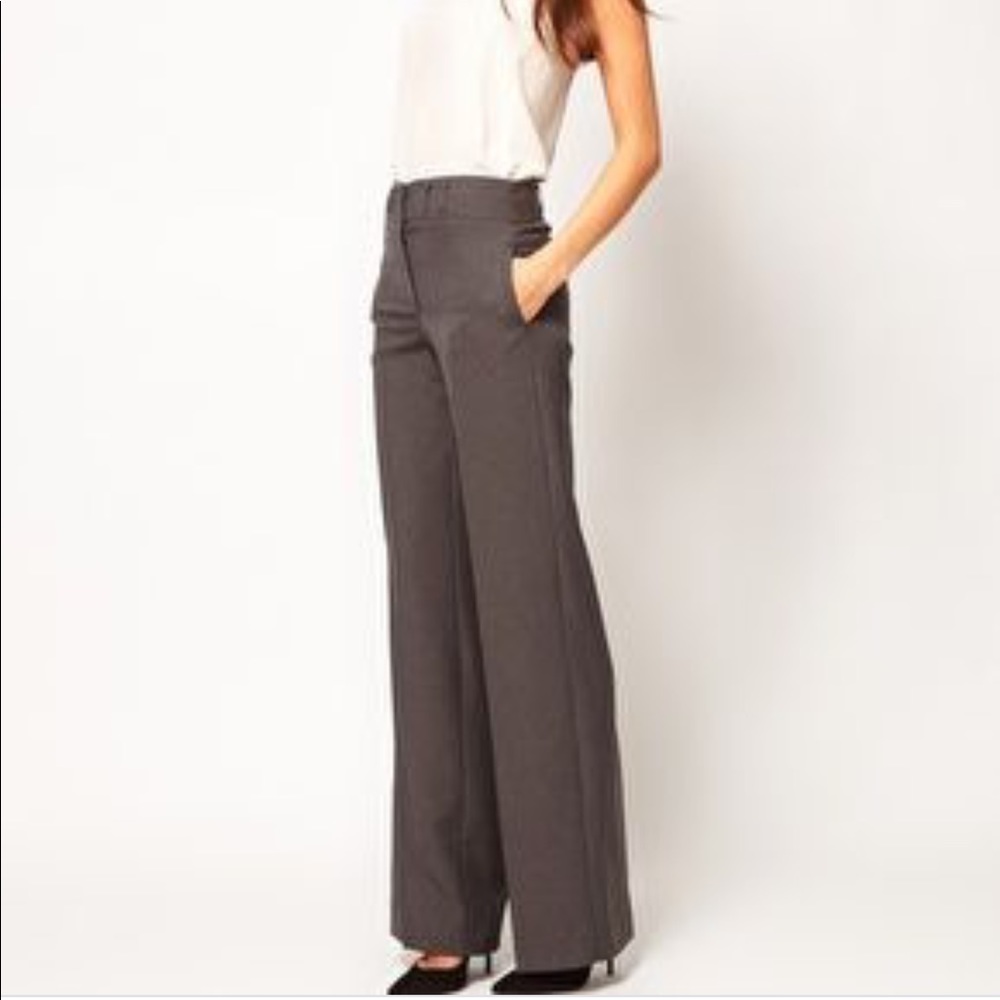 ASOS Gray Wide Leg Trousers